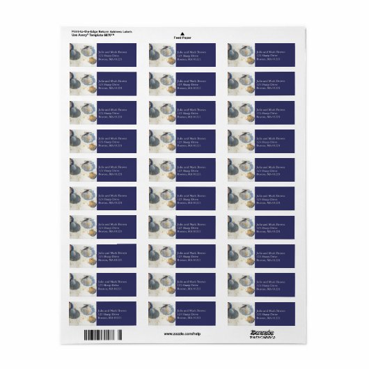 Beach Sea Shells Return Address Label (Full Sheet)