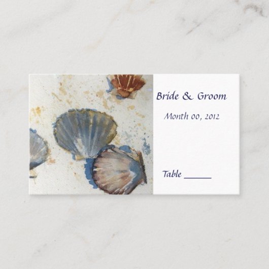Beach Sea Shells Tafel Place Card Plaatskaartje (Voorkant)