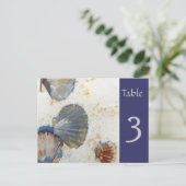 Beach Sea Shells Tafelnummer Kaart (Staand voorkant)
