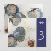 Beach Sea Shells Tafelnummer Kaart (Voorkant / Achterkant)