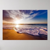 Beach Sea Sunset Sun Sunlight Sand Coast       Poster (Voorkant)