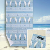 Beach Sea Turtle Seahorse Egret Blue Personalized Strandlaken