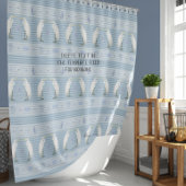 Beach Sea Turtle Seahorse Egret Blue Striped Bath Douchegordijn