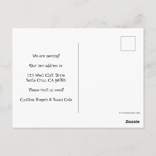 Beach Seagulls die de Verandering van het Adres va Briefkaart (Achterkant)