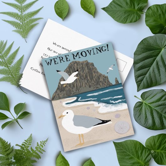 Beach Seagulls die de Verandering van het Adres va Briefkaart