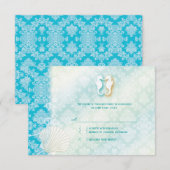 Beach Seahorse Turquoise Wedding RSVP Kaartje (Voorkant / Achterkant)