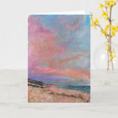 Beach Seascape Fine Art Beach Painting Kaart (Gele Bloem)