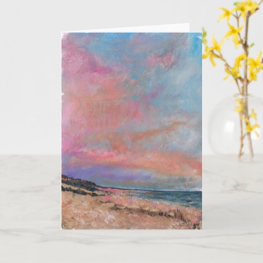 Beach Seascape Fine Art Beach Painting Kaart (Gele Bloem)