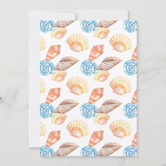 Beach Seashell Boy Baby shower Uitnodiging (Achterkant)