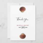 Beach Seashell Clams Weddenschap Hartelijk dank Bedankkaart (Achterkant)