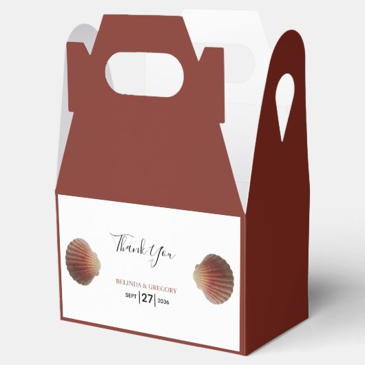 Beach Seashell Clams Wedding Bedankdoosjes (Geopend)