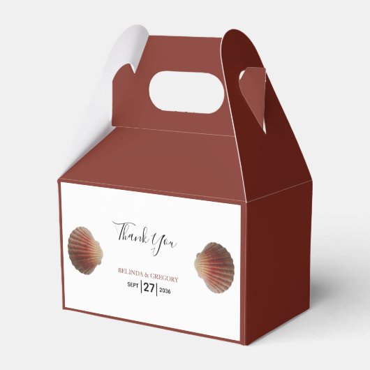Beach Seashell Clams Wedding Bedankdoosjes (Voorkant Zijde)
