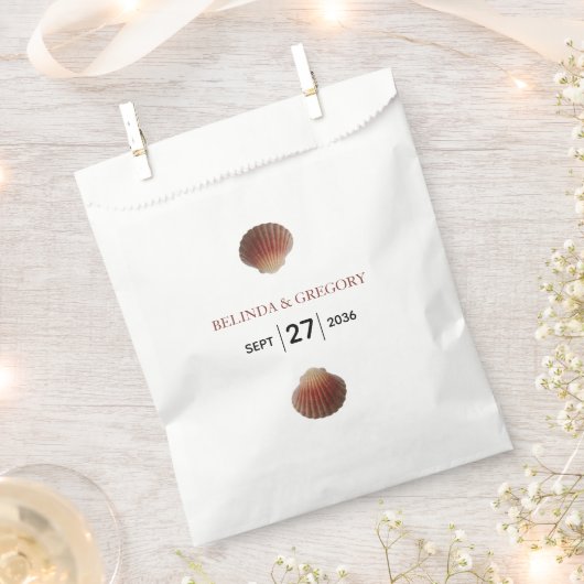 Beach Seashell Clams Wedding Bedankzakje (Geknipt)