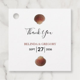 Beach Seashell Clams Wedding Gift Bedankjes Labels