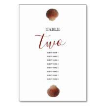 Beach Seashell Clams Wedding Guest Names