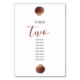 Beach Seashell Clams Wedding Guest Names Kaart