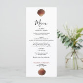 Beach Seashell Clams Wedding Menu (Staand voorkant)