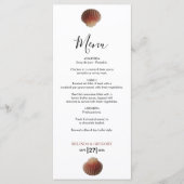 Beach Seashell Clams Wedding Menu (Voorkant)