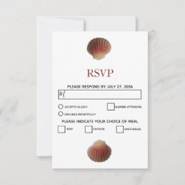 Beach Seashell Clams Wedding RSVP-kaarten RSVP Kaartje
