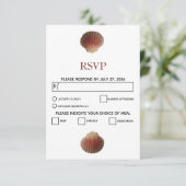 Beach Seashell Clams Wedding RSVP-kaarten RSVP Kaartje (Staand voorkant)