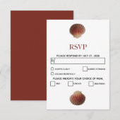 Beach Seashell Clams Wedding RSVP-kaarten RSVP Kaartje (Voorkant / Achterkant)