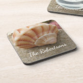 Beach Seashell Coastal Familienaam Bier Onderzetter (Linkerzijde)