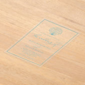 Beach Seashell Elegant Zee Glass Blue Weddenschap Acryl Uitnodigingen (Laagn)