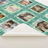 Beach Seashell Faux Quilted Blauwgroen Photo Colla Sherpa Deken (3/4)