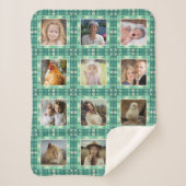 Beach Seashell Faux Quilted Blauwgroen Photo Colla Sherpa Deken (Voorkant)