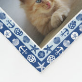 Beach Seashell Faux Quilted Nautical Photo Collage Fleece Deken (Hoek)