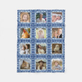 Beach Seashell Faux Quilted Nautical Photo Collage Fleece Deken (Voorkant)