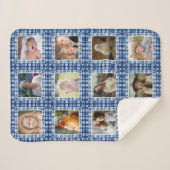 Beach Seashell Faux Quilted Nautical Photo Collage Sherpa Deken (Voorkant (horizontaal))