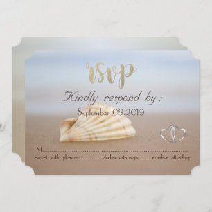 Beach Seashell, Harten RSVP Kaart