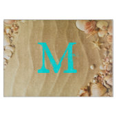 Beach Seashell Hawaii Monogram Glas Snijplank (Voorkant)