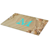 Beach Seashell Hawaii Monogram Glas Snijplank (Hoek)