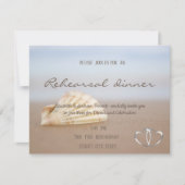 Beach Seashell, Hearts Rehearsal Dinner Kaart (Voorkant)