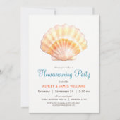 Beach Seashell Housewarming Party Uitnodiging (Voorkant)