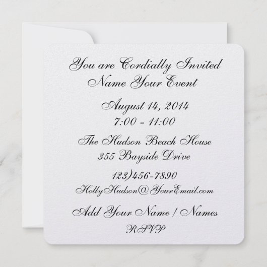 Beach Seashell Invitation - SRF Kaart (Achterkant)