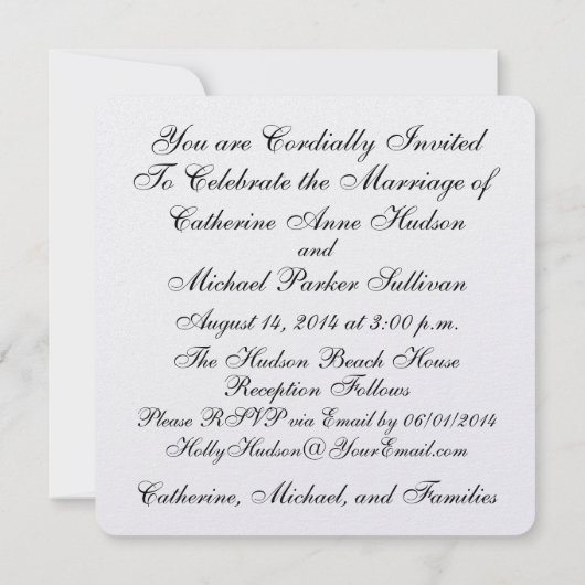 Beach Seashell Invitation - SRF Kaart (Achterkant)