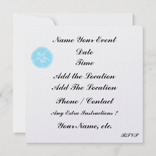 Beach Seashell Invitation - SRF Kaart (Achterkant)