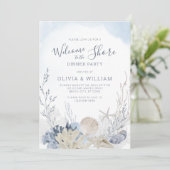 Beach Seashell Kustdiner Kaart (Staand voorkant)