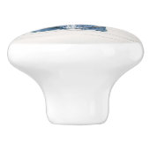 Beach Seashell Modern Navy Blue Barn Wood Keramische Knop (Zijkant)