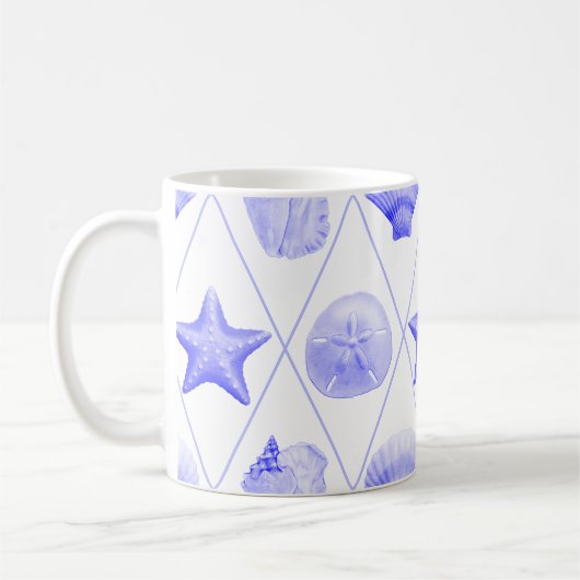 Beach Seashell Patroon Koffiemok (Links)