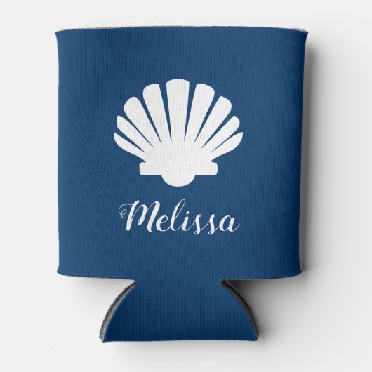 Beach Seashell Pool Name Blikjeskoeler (Voorkant)