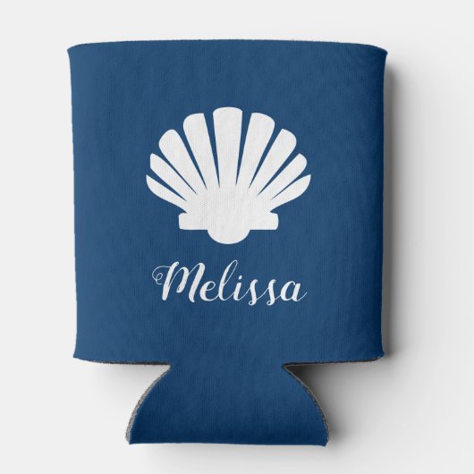 Beach Seashell Pool Name Blikjeskoeler (Achterkant)