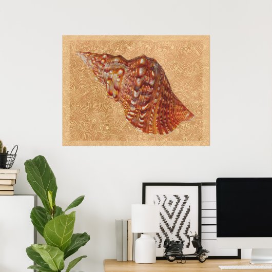  Beach Seashell Poster (Thuiskantoor)