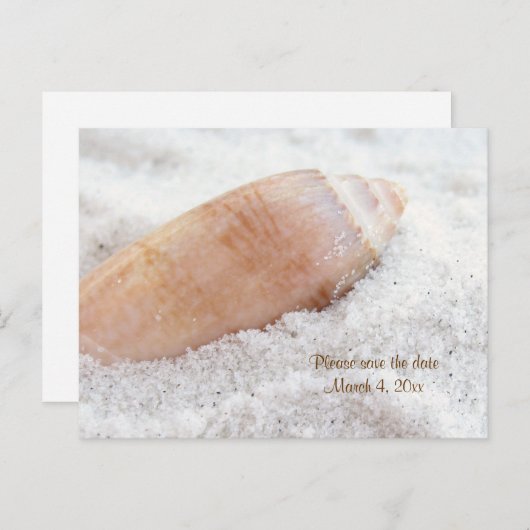Beach Seashell Save the Date Wedding Briefkaart (Voorkant / Achterkant)