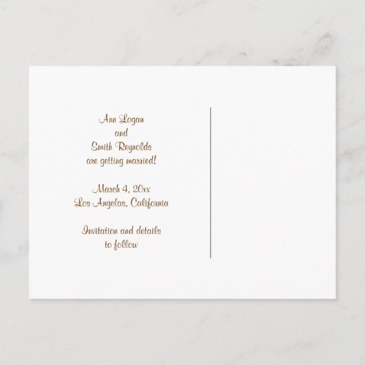 Beach Seashell Save the Date Wedding Briefkaart (Achterkant)