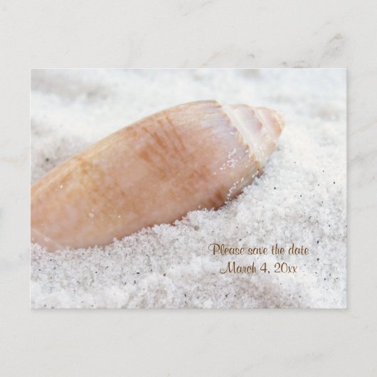Beach Seashell Save the Date Wedding Briefkaart (Voorkant)