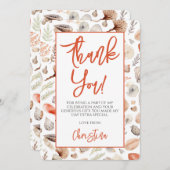 Beach Seashell Seaside Theme Party Bedankkaart (Voorkant / Achterkant)